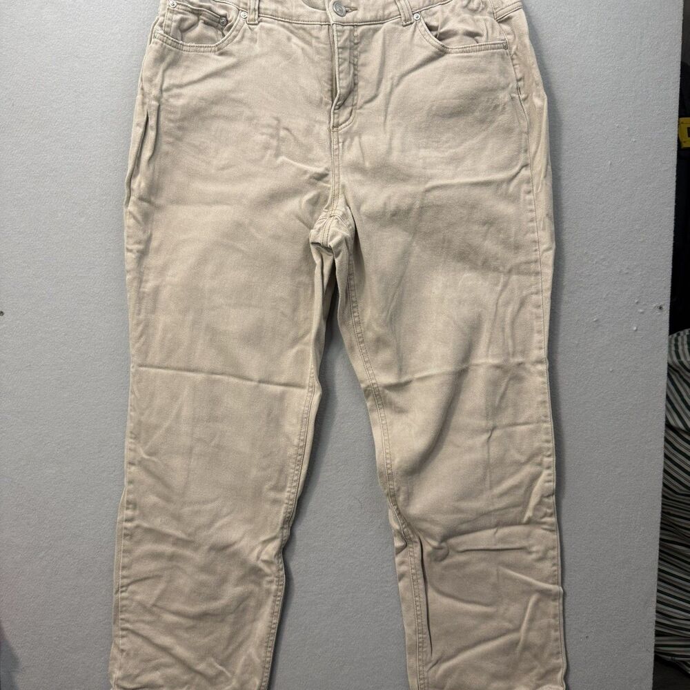 JMS Just My Size Pants Womens 16W Khaki Beige Cotton Stretch Straight Leg Denim